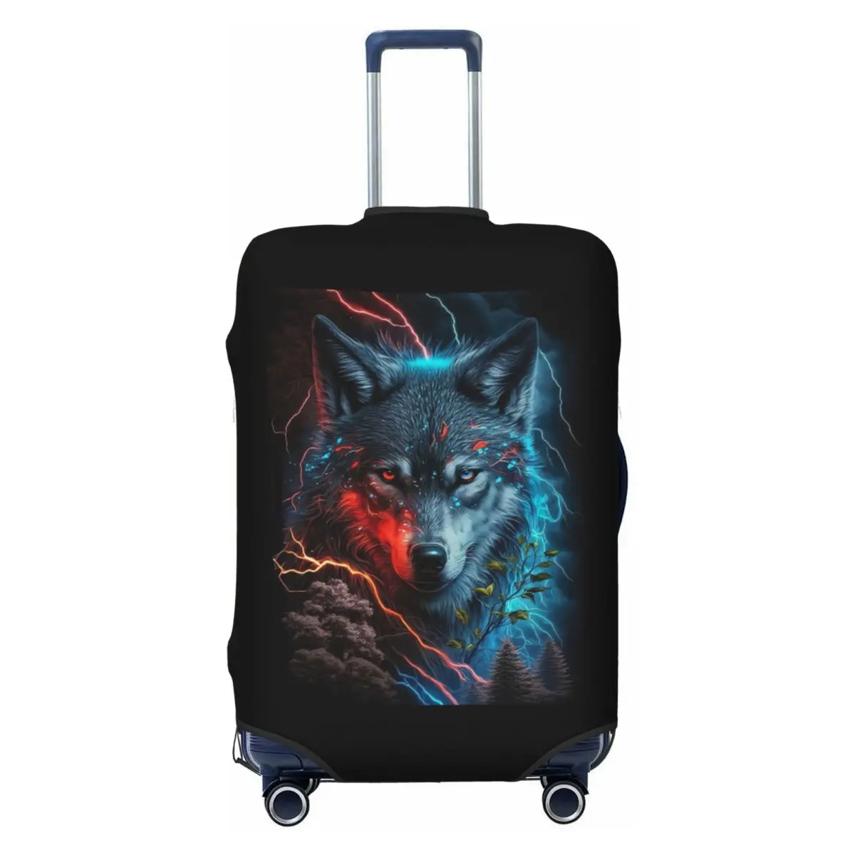 

Custom Animal Wolf Travel Luggage Cover Dust Proof Suitcase Cover Protector Fit 18-32 Inch