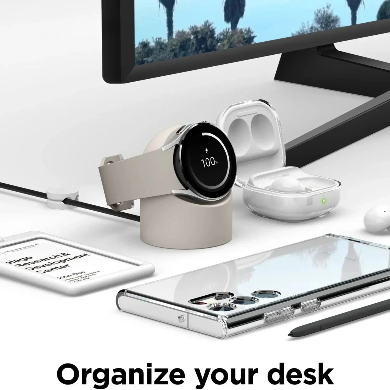 삼성 갤럭시 워치 7 충전 스탠드 40 44 46mm 갤럭시 워치 3 4 5Pro 6 충전 실리콘 스탠드 45 충전 거치대 호환