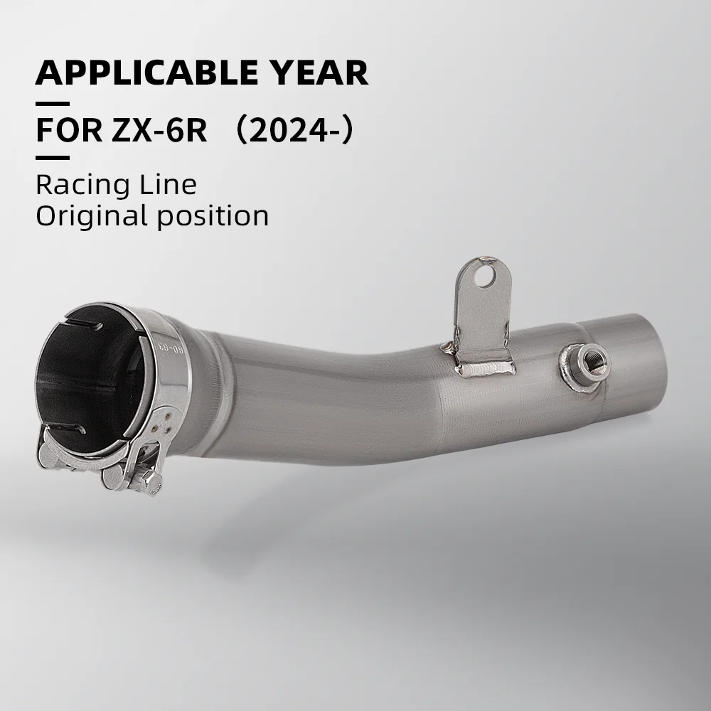 

Suitable for motorcycle 2024 ZX6R ZX6RR titanium alloy motorcycle slide in mid section link exhaust pipe