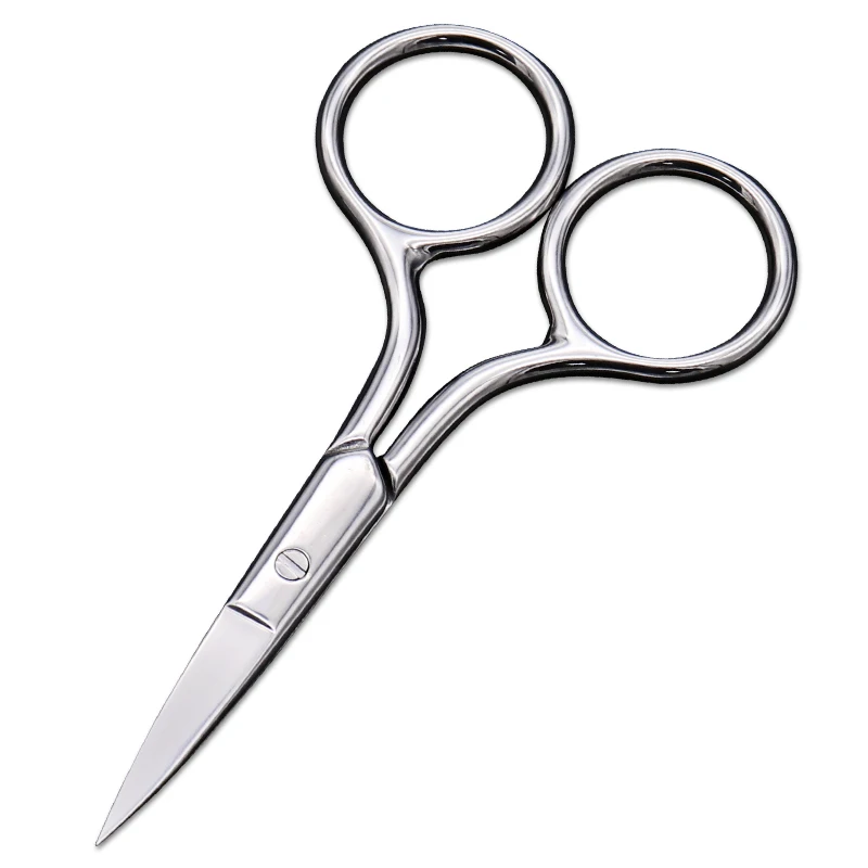 Exquisite All-Steel Beauty Scissors with Pointed Tips for Trimming Eyebrows and Nose Hair, Multifunctional Household Makeup Scissors