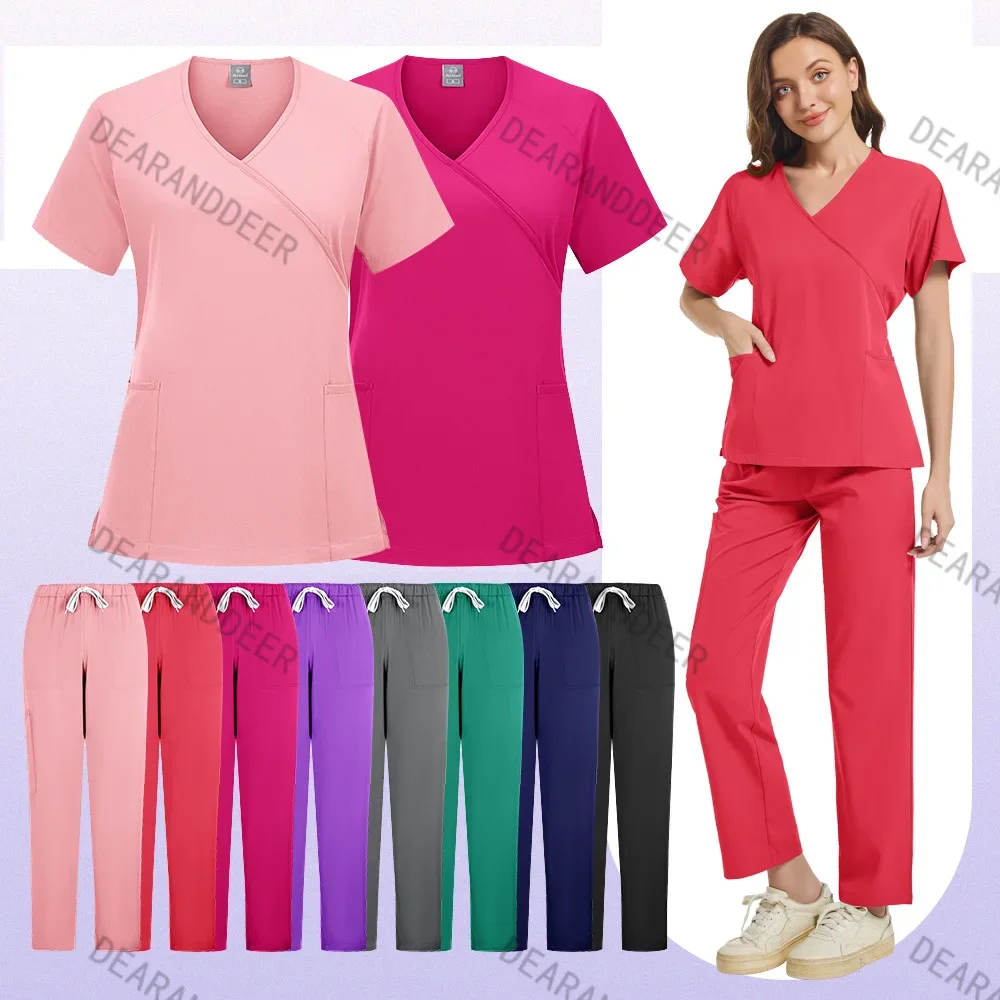 

Washable matte lightweight fabric pet hospital doctor uniform beauty salon dental clinic pharmacy nurse nursing work set