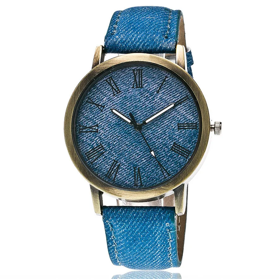 

Retro style leather Roman scale quartz women casual watch