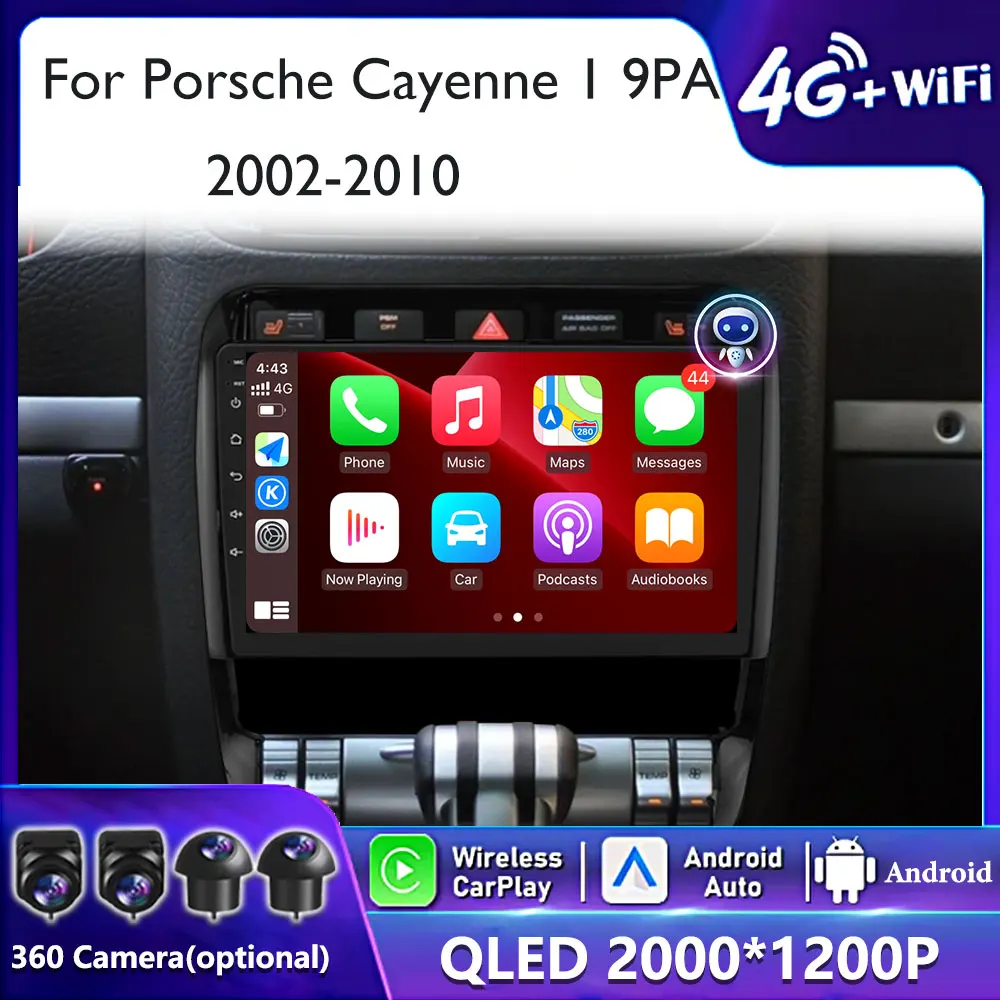 

Android 14 Car Radio Car Multimedia Video Player WIFI for Porsche Cayenne 957/955 2002 - 2010 HeadUnit GPS Autoradio Carplay BT