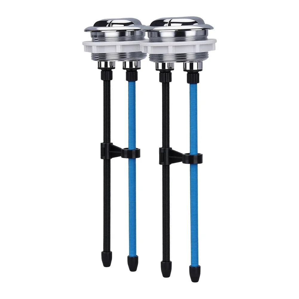 Round Dual Flush Toilet Tank Button Set 2Pcs ABS Construction for Partial and Full Flush Functionality Replacement