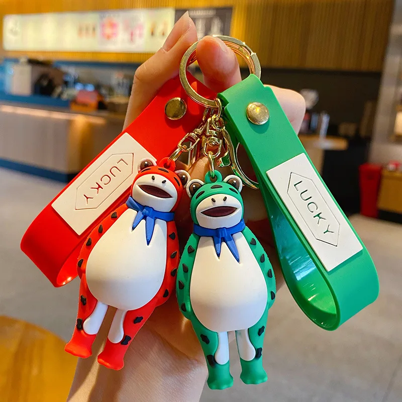 

MINISO Cartoon Internet Celebrity Little Frog Keychain Cute Frog Doll Couple Bag Car Hanging Decoration Keychain Children's Gift