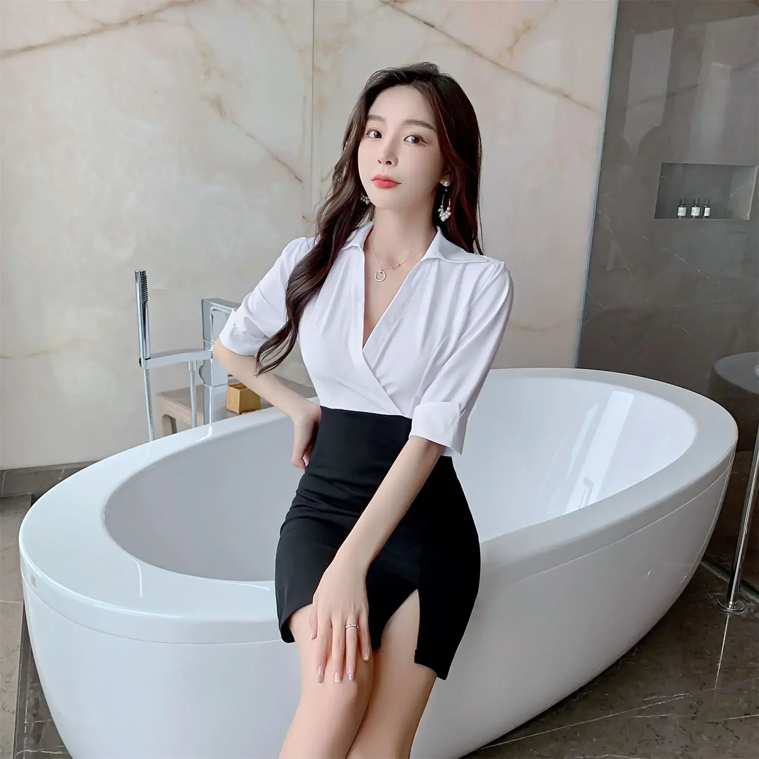 Chemise courte pour femmes, robe Sexy, Corset moulant, Mini Coquette serrée, t-shirts à manches, boîte de nuit, esthétique, tendance, Y2k