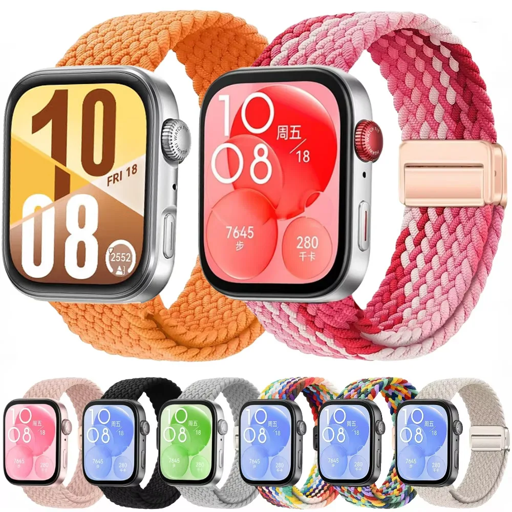 

Nylon Strap for Huawei Watch Fit 3/4/4 Pro Magnetic Buckle Breathable Wristband Correa for Huawei Watch Fit 3/4 Smart Watch Belt