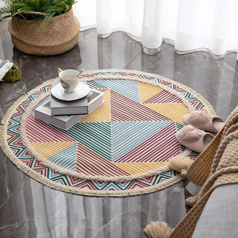 Moroccan Cotton Linen Floor Rugs With Printed Home Decor Bedroom Bedside Carpets Living Room Sofas Rug Coffee Tables Floor Mats