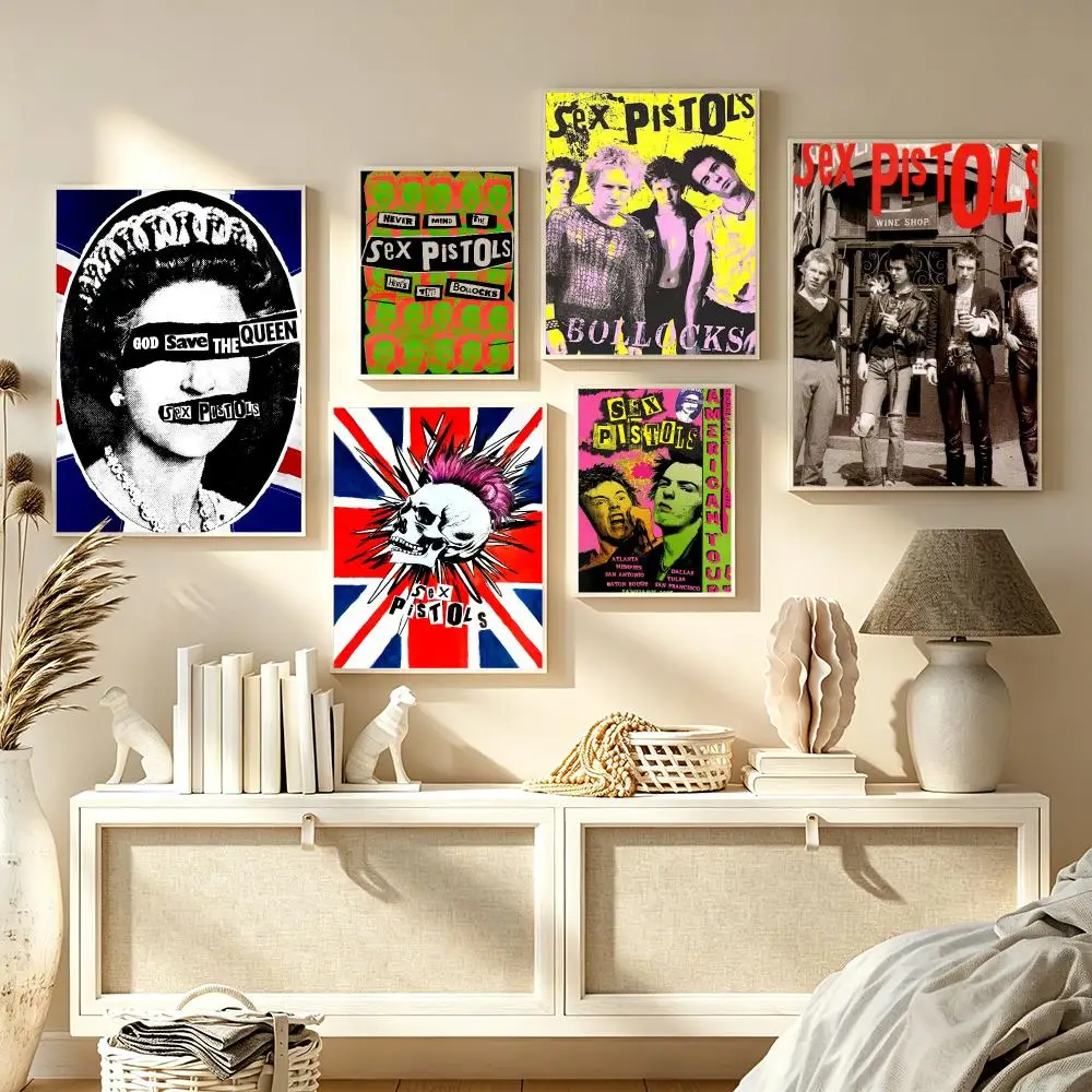 Band S-Sex Pistols Poster Trendy Aesthetic Wall Art high-end Bedroom Home Cafe library Decor