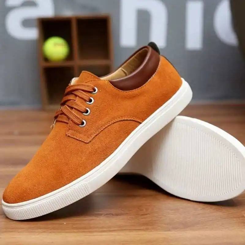 

Large Size Men's Casual Sneakers round Toe Low Top Comfortable Breathable Leather Rubber Outsole Spor Faionable oes