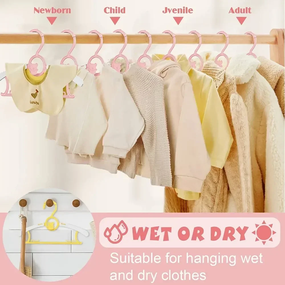 Non-slip Baby Clothes Adjustable Hanger Cute Kids Clothes Organizer Storage Hangers Closet Children Space Saving Coats Rack
