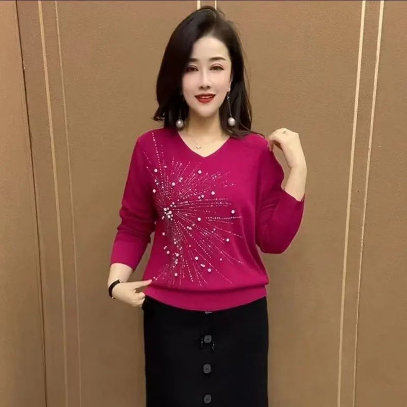 Zieht Femmes Neue frauen Strickwaren Pullover Top Herbst Winter Elegante frauen Pullover V-ausschnitt Langarm Stricken Frau kleidung