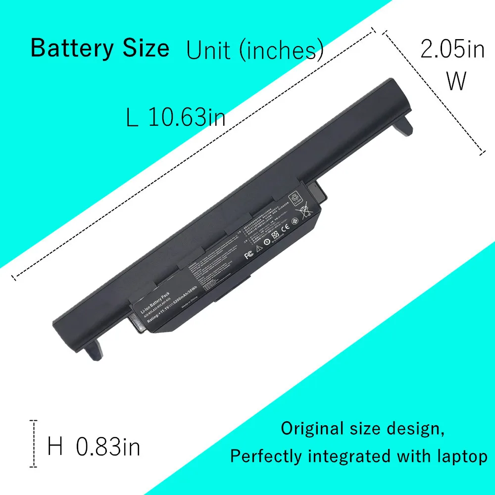 Laptop Battery For Asus R400 R400D R400N R400V K75 K75A K75D K75DE K75V K75VD K75VM K55 K55A K55D K55DE K55DR K55N K55V K55VD