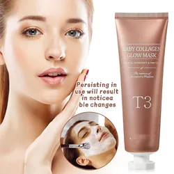 T3 Collagen Glow Mask T3 Collagen Peel Off Mask Korean Face Mask Make Glowy Skin Skin Elasticity Firming Wrinkle Facial Mask