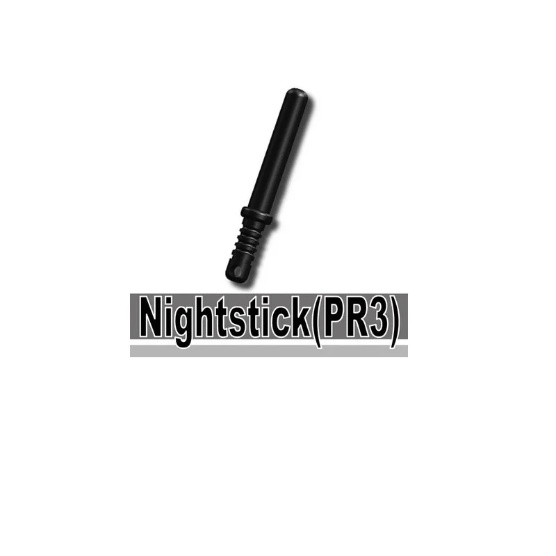 Décennie s de construction de figurines d'action pour garçons, armée, ville, police, baton, 2cm, assemblage d'arme, soldat, mini, accessoires, briques, jouets militaires, MOC