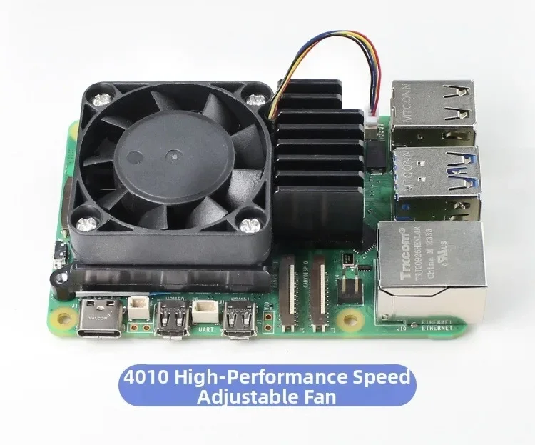 For Raspberry Pi 5 Active Cooler Efficient Heat Dissipation For PWM Fan & Thermal Mat - Optimal Heat Enhanced Thermal Parts