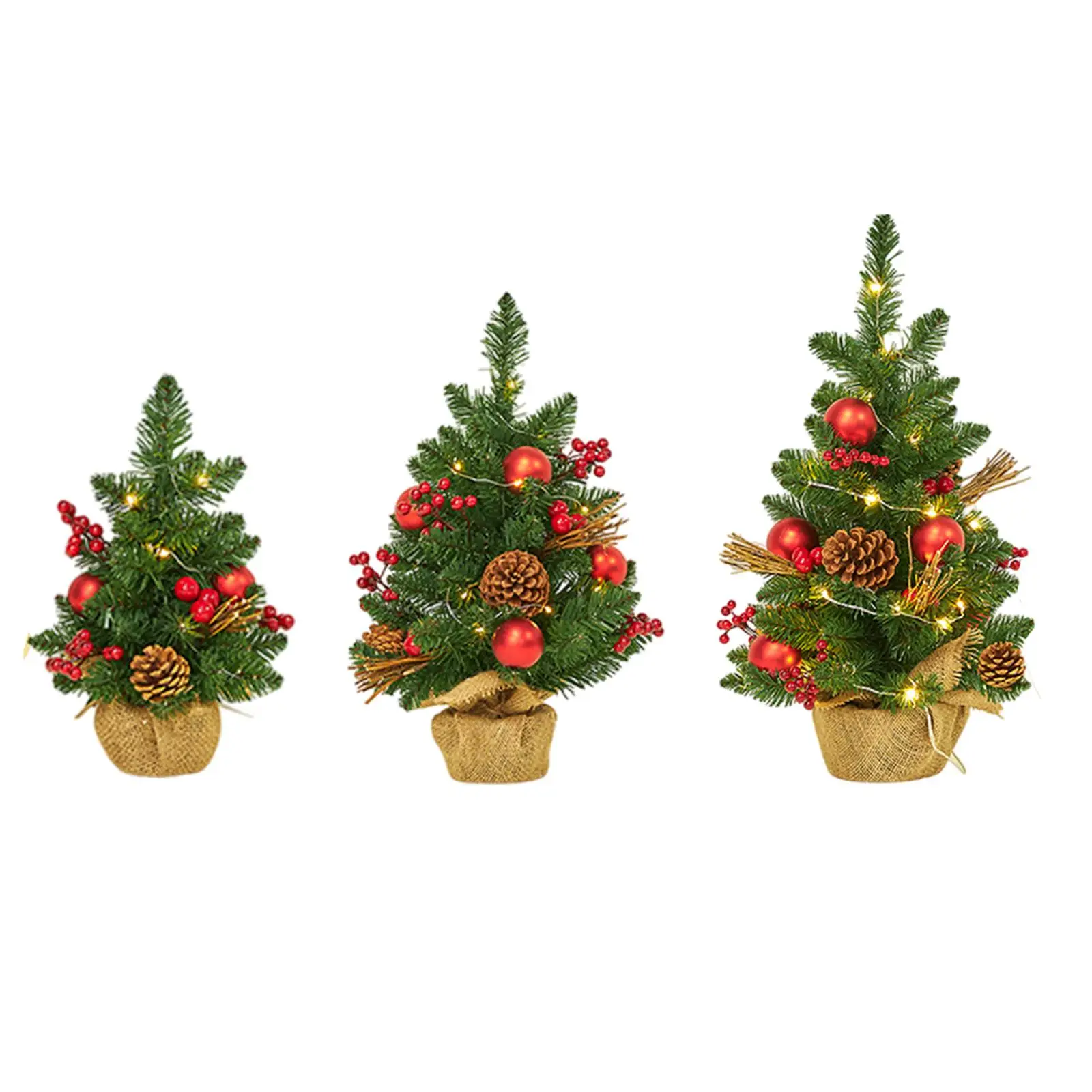 

Small Artificial Christmas Tree with Lights Party Mini Desk Christmas Tree Xmas Tree for Holiday Wedding Bedside Birthday Mantel