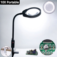 10X Magnifier Lamp Big Lens Flexible Rotation Desktop Magnifying Glass for Soldering Iron Repair/Table Lamp/Skincare Beauty Tool