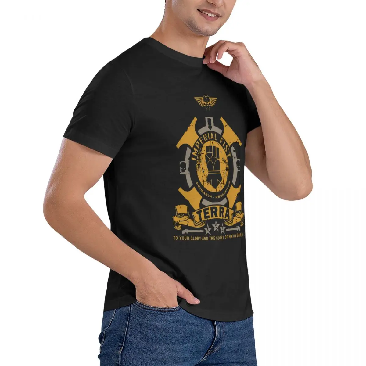 Imperial Fist Terra T Shirt Design Short Sleeve 3xl Outfit Famous Humor Summer Style Unique T Shirt Men Fashion Casual Aesthetic