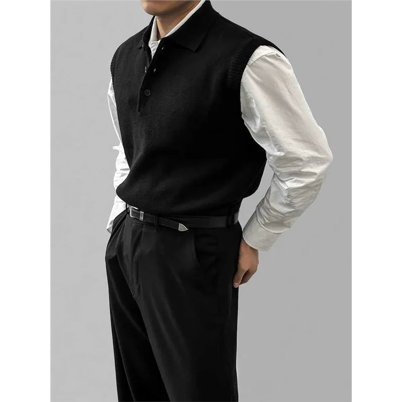 لون نقي Ne Svel محبوك سترة الرجال Sle ربيع الخريف الرجعية Busin الثقيلة السترة العصرية