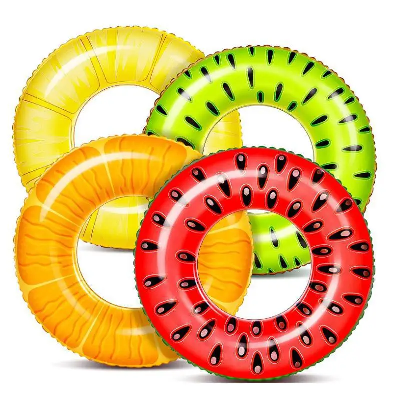 

Thickened High Elastic Environmental Protection PVC Fruit Shape Inflatable Swimming Ring Four Piece Set forpromote sales
