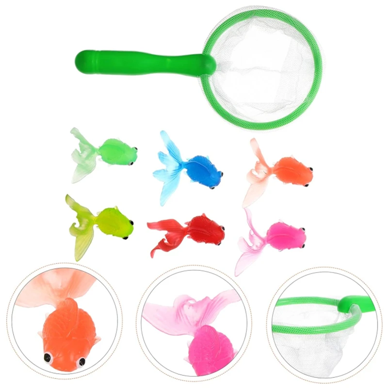 Jeu de simulation de poisson rouge en caoutchouc Kawaii pour enfants, jouets de jeu d'eau de bain pour bébé, cadeaux de douche pour les tout-petits, nouveau, ensemble de 6 pièces