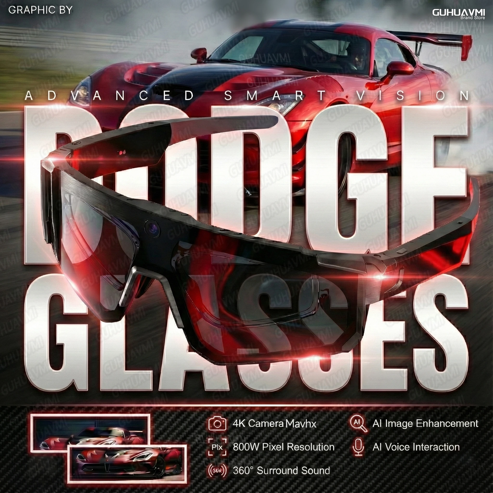 

Outdoor Sports Camera Glasses 32GB Built-in Memory 1200P Recorder Bluetooth Headset Polarized Lens Hiking Cycling Drive Smart