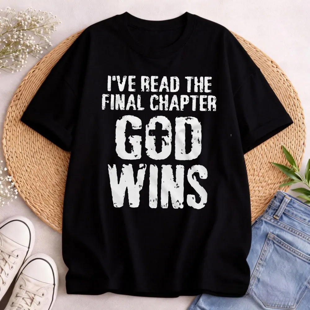T-shirt pour homme Jésus-Christ, verset biblique, religion chrétienne, cadeau de Noël, Dieu gagne, t-shirts en coton de haute qualité pour femme