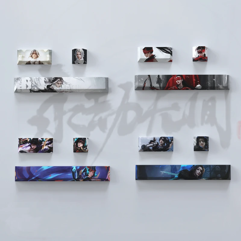 

1 комплект колпачков для клавиш Naraka Bladepoint 6,25U, 2,25U, колпачки для клавиш Enter ESC для MX Switch Cherry Profile R4, высота колпачков для клавиш