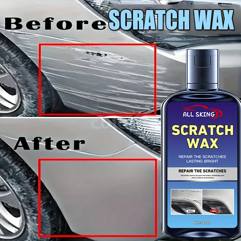 Ultimate Car Scratch Solution Wax, Deep Scratch Eraser with Polish Effect, Universally Suited for Black & White Car Bodywork,