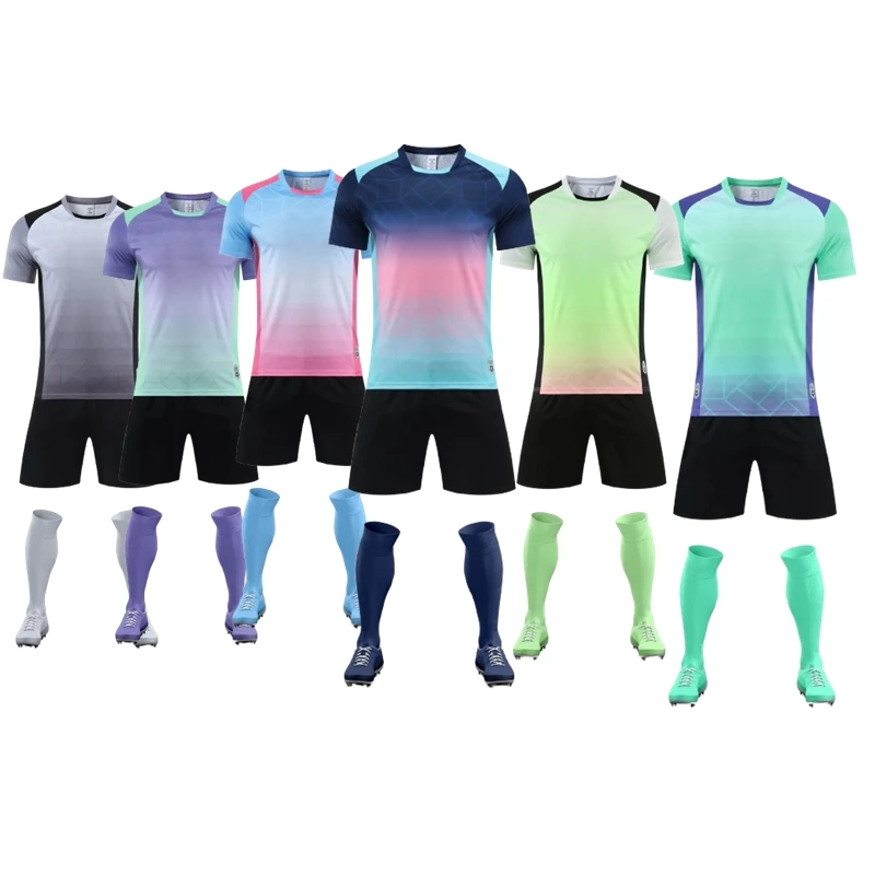 New Model Men's Soccer Jersey Sport Suit Football Team Adult Football Training Sweatshirt Custom Team Sponsor Short Tracksuit