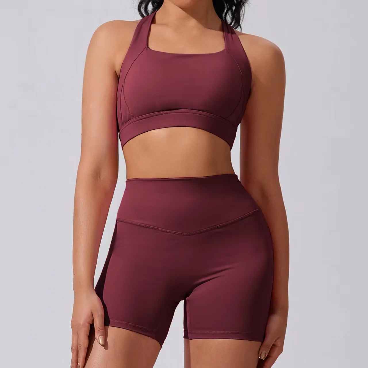New style women sport yoga suit quick-drying breathable sportswear two-piece set outdoor wear running yoga vest+shorts bra suits