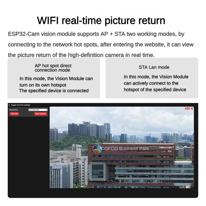 Hiwonder ESP32-S3 Wifi Camera Module AI Vision Module Support WiFi Video Transmission Face and Color Recognition Dual-Mode Kit