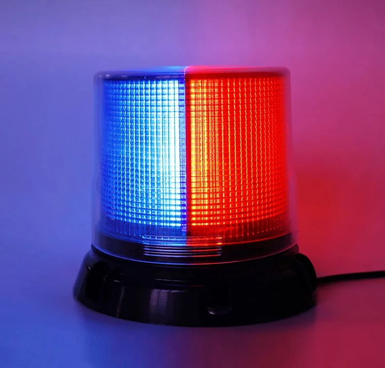 E2 Car Roof Solar Warning Light Rechargeable Red Blue Flashing Light Emergency Traffic Rotating Lamp Police Beacon Signal Light