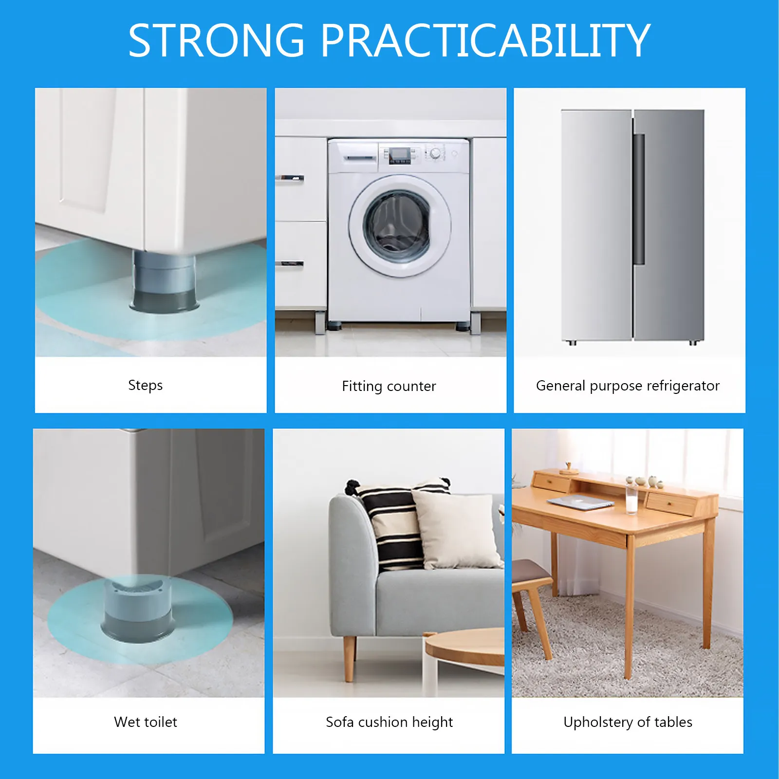 4Pcs Washer Feet Pads Premium Non Slip Anti Vibration Pads for Washing Machine Dryer Sturdy Load Bearing Floor Protector Cushion
