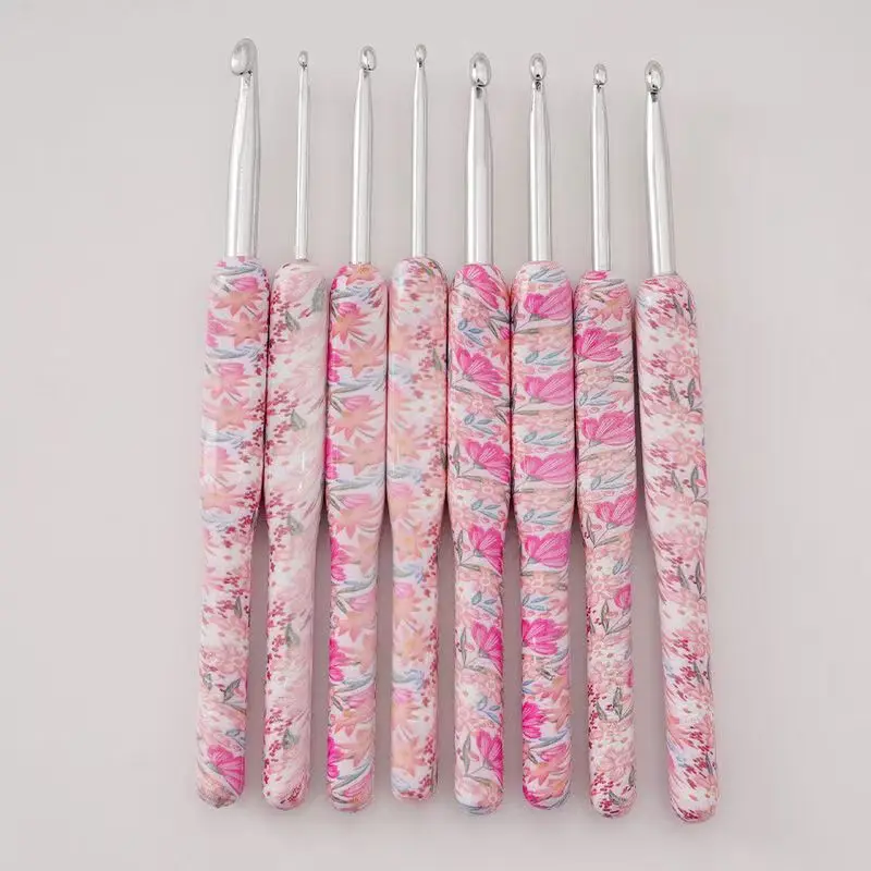

New Printed Aluminum Crochet Knitting Tool Set Crochet, Hand DIY Tool Crochet Set OPP Bag 8 sets 2.5, 3.3.5.4 4.5.5.5.6mm