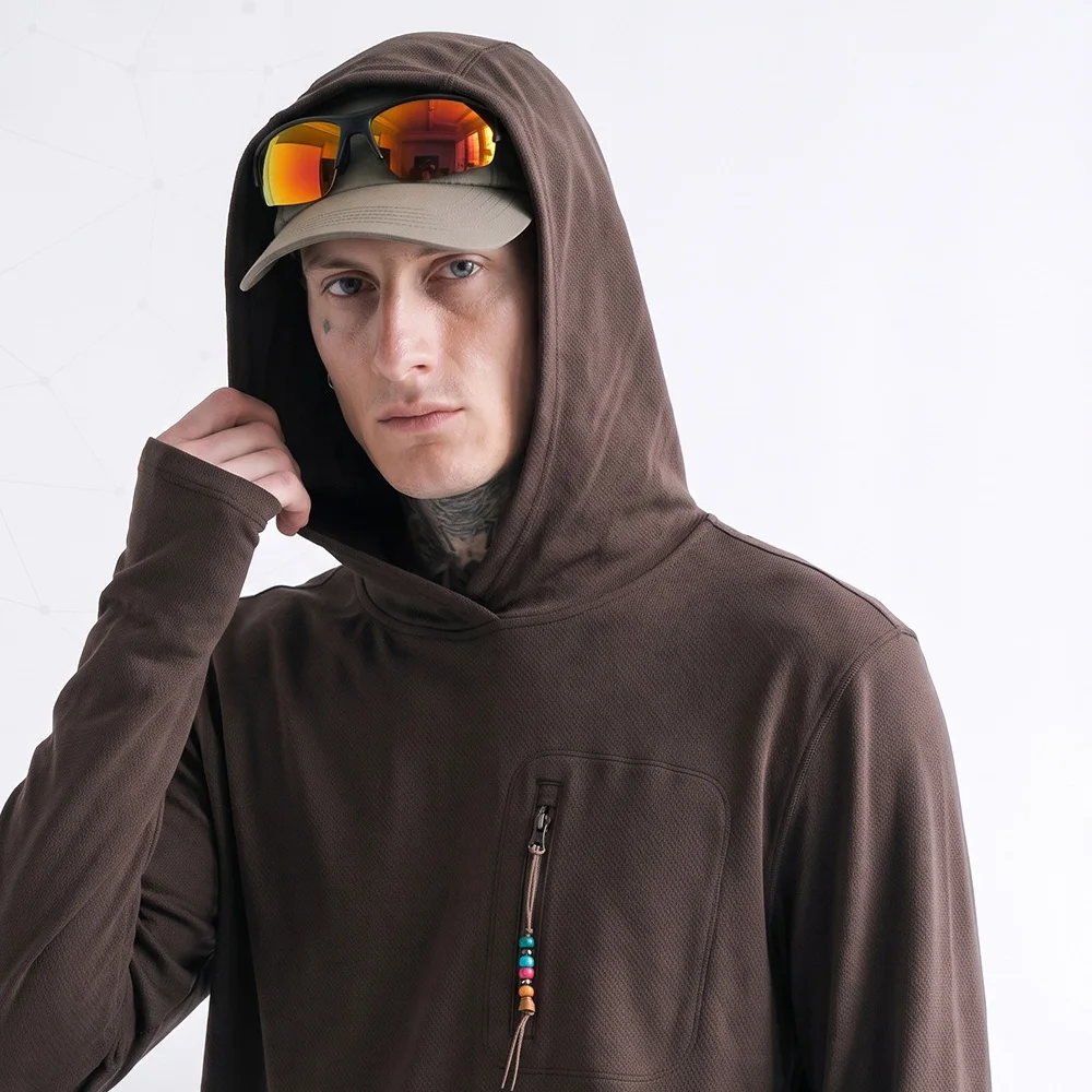 Quick Dry Hooded Sport Sweatshirts Men Women Outdoor Hiking Loose Casual Long Sleeve Pullover Track Hoodie T-shirt Tops