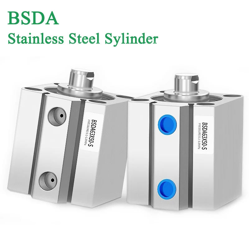 304 All Stainless Steel SDA Small High Thrust Internal Thread Pneumatic Cylinder BSDA32/40/50/63- Stroke5 10 20 30 50 60 80 100
