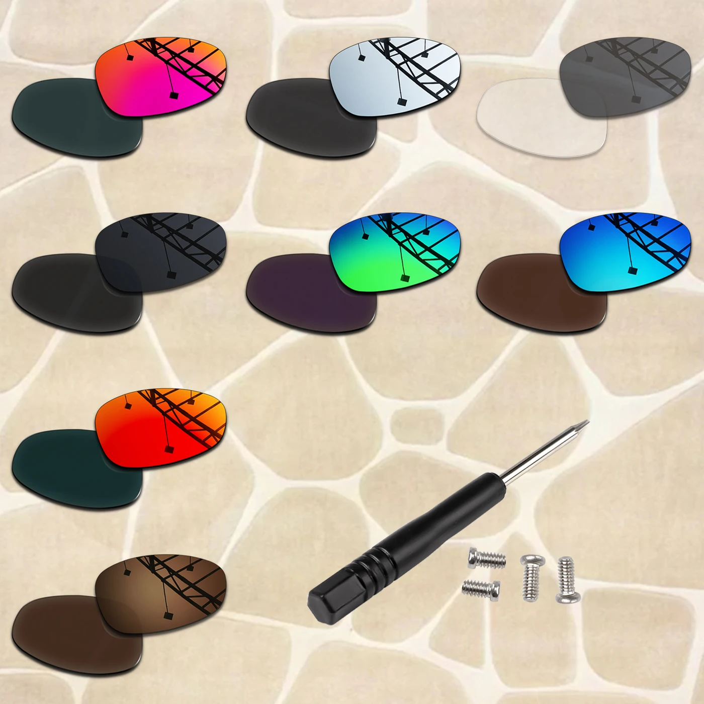 

1.5MM POLARIZED Replacement lenses With T6 Screwdriver & Screws for Oakley Juliet, Anti-Scratch & Impact Resistant