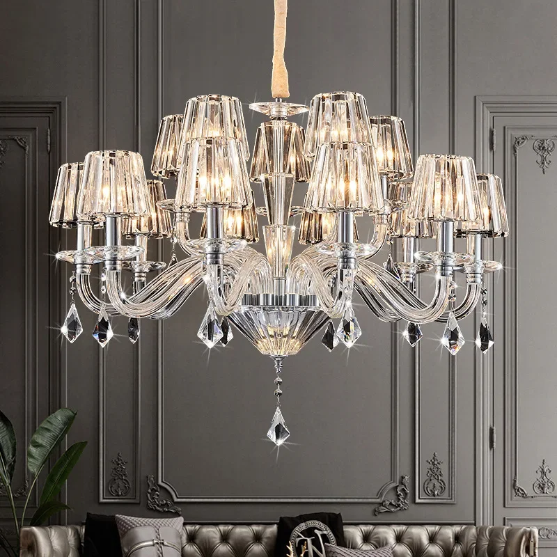 

Современные хрустальные люстры K9 De Cristal, люстры D67cm 6L, свеча 110 В/220 В, хрустальные абажуры, освещение для домашнего декора, подвесной светильник