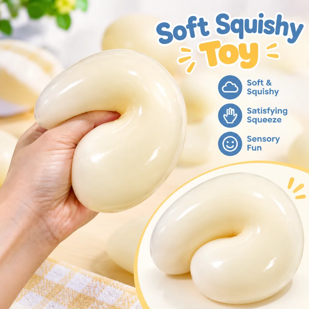 Soft Durable Washable Squishy Stress Ball for Adults Kids Anti Anxiety ADHD Sensory Fidget Toy Stress Relief Squeeze Ball