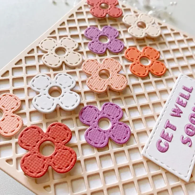 

Piggy Craft metal cutting dies cut die mold Flower grid frame Scrapbook paper craft knife mould blade punch stencils dies