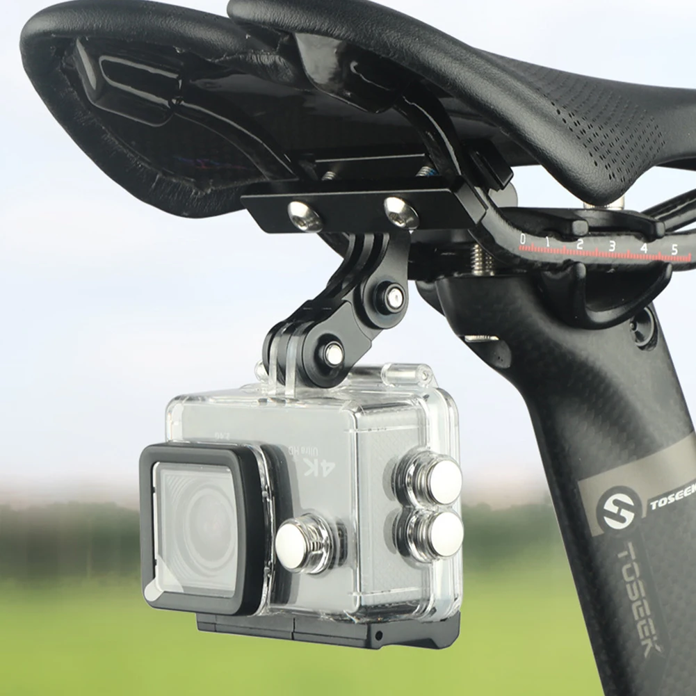 محول تحويل مصباح القوس السرج قابل للتعديل، محول تركيب كاميرا الحركة، حامل قاعدة مقعد الدراجة للضوء الخلفي للكاميرا الرياضية #4