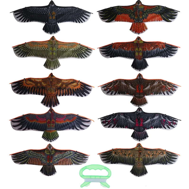 1.1m plat aigle cerf-volant avec 30 mètres cerf-volant ligne enfants volants oiseau cerfs-volants chaussettes à vent jouets de plein air jardin tissu jouets pour enfants cadeau