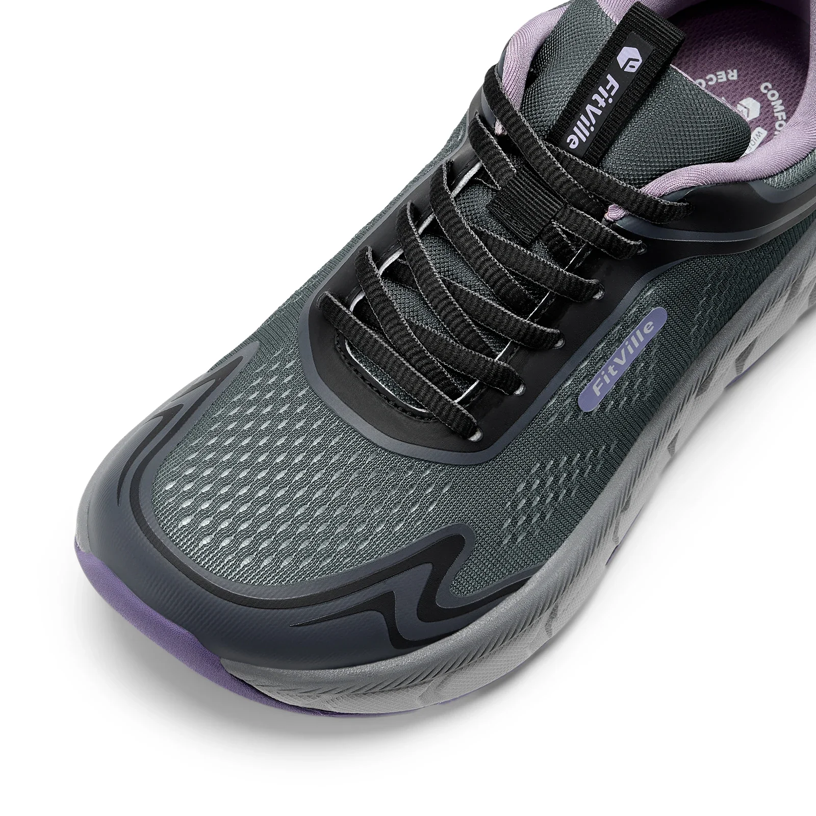 Fitville Damen-Sportschuhe, breite Zehenpartie, lässige Sneaker für Damen, bequeme, atmungsaktive Wanderschuhe, Fußgewölbestütze, lindert Fußschmerzen – Detail 9