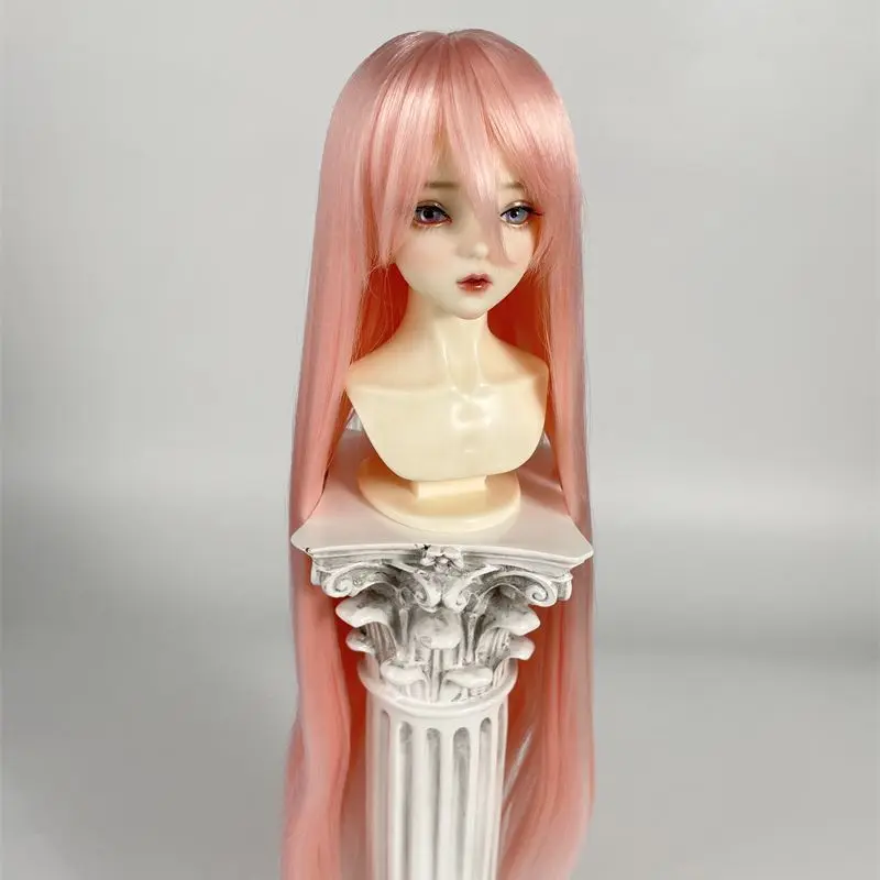 

BJD doll wig suitable for 1/3 1/4 1/6 size bjd girl wig milk silk middle parted bangs long wig doll accessories (five colors)