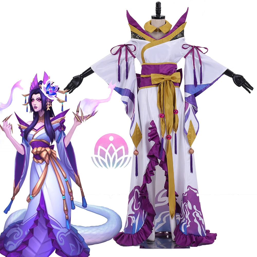 

Game LOL Cassiopeia Du Couteau Cosplay Costume Woman's Purple Long Dress Halloween Carnival Party Fancy Outfit