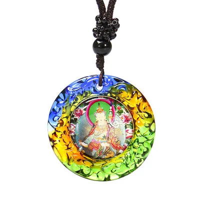 Wholesale Buddhist supplies 12P Greco-Buddhist Guan yin Rinpoche buddha powerful Mantra crystal Pendant Amulet Talisman