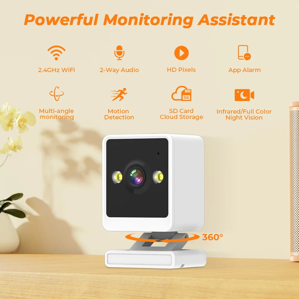 BESDER Wifi Camera IP 1080P Indoor Baby Monitor Color Night Vision Human Detect 2MP CCTV Wireless Surveillance Camera iCSee App