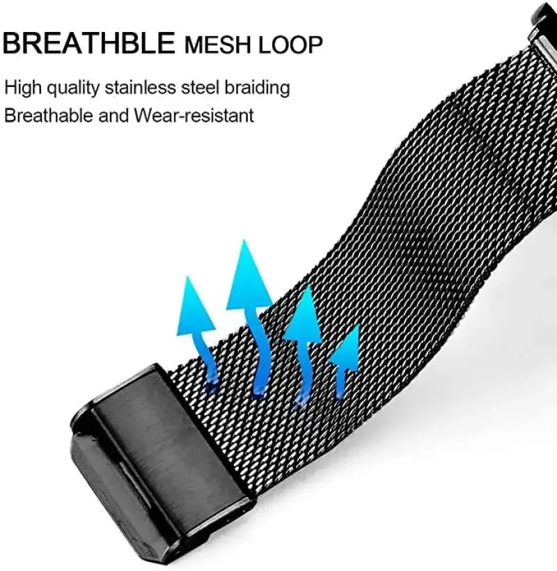 18mm 20mm 22mm Edelstahlarmband für Garmin Venu 4 3 2 2S 3S/Forerunner 55 158 245 255 645 745 965 970/Vivoactive 4 5 6 Band – Detail 20